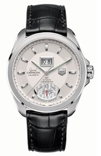 TAG Heuer Grand Carrera Calibre 8 RS Grande Date GMT Stainless Steel / Silver / Alligator